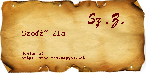 Szoó Zia névjegykártya